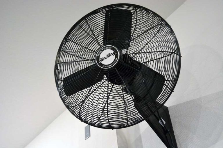 Air King wall-mounted oscillating fan: installed