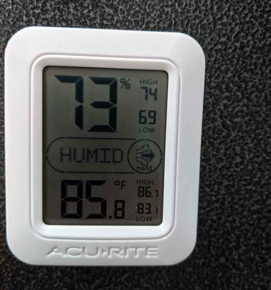 High humidity readings in garages can damage items