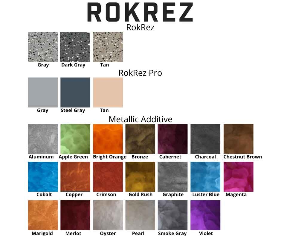 ROKREZ garage floor epoxy colors