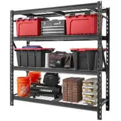 Husky Black 4-Tier Heavy Duty Industrial Garage Shelving Unit