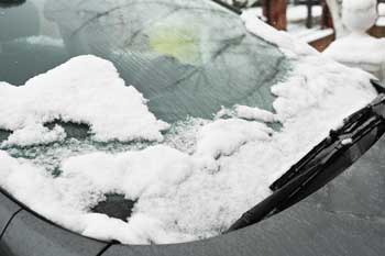 Snow on car window - Feature Image
