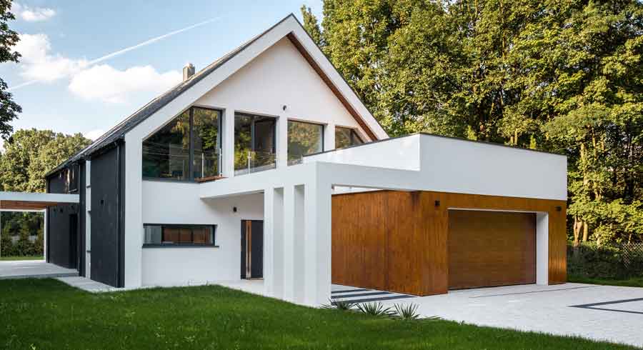 Garage with rooftop deck