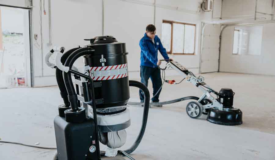 Use a floor polisher on your epoxy floor to restore shine