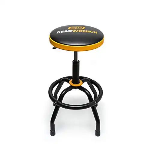 GEARWRENCH Adjustable Height Shop Stool, 26" To 31"
