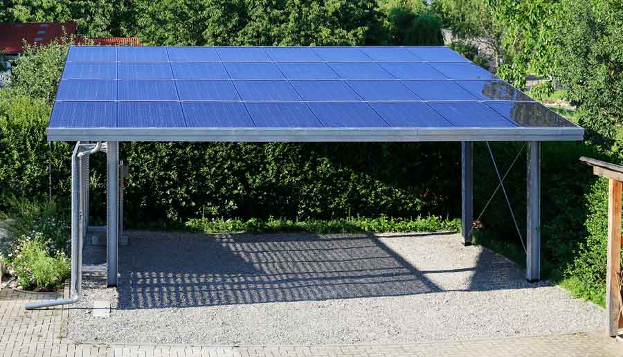 Solar panels on a carport