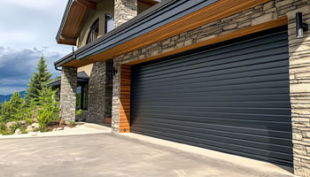 Residential roll-up garage door on home - FI