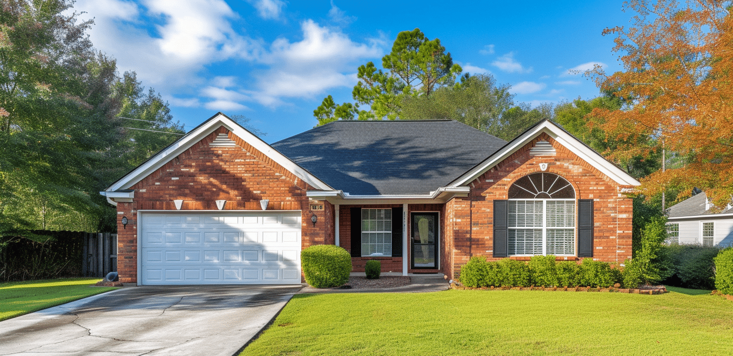 Brick home with attached garage