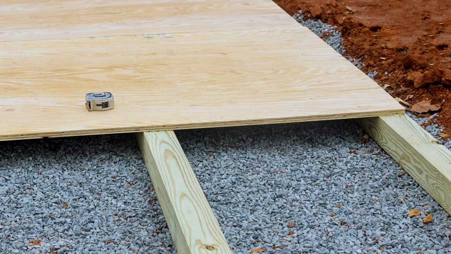 Wood floor over gravel foundation