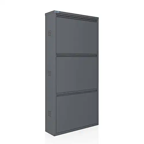 3-Tier Metal Shoe Cabinet with Cover