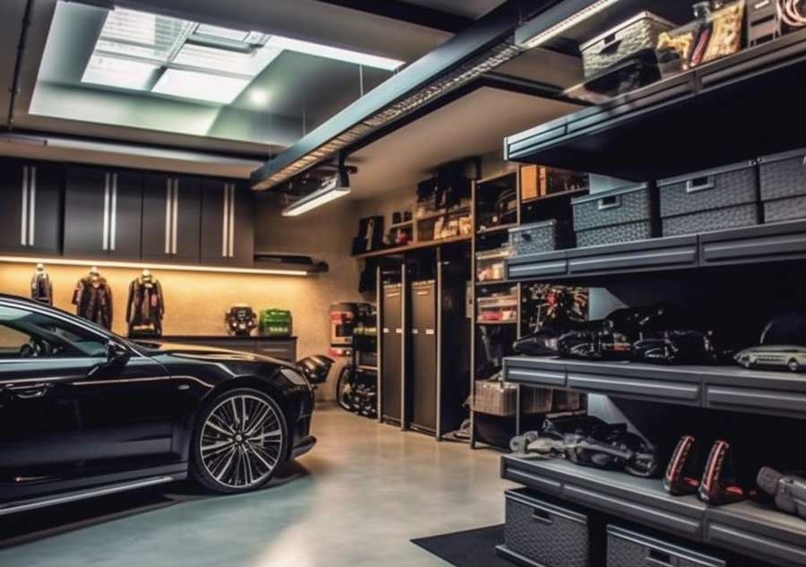 Skylight brings natural light in garages