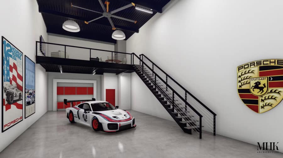 Apex Motor Garages interior garage render