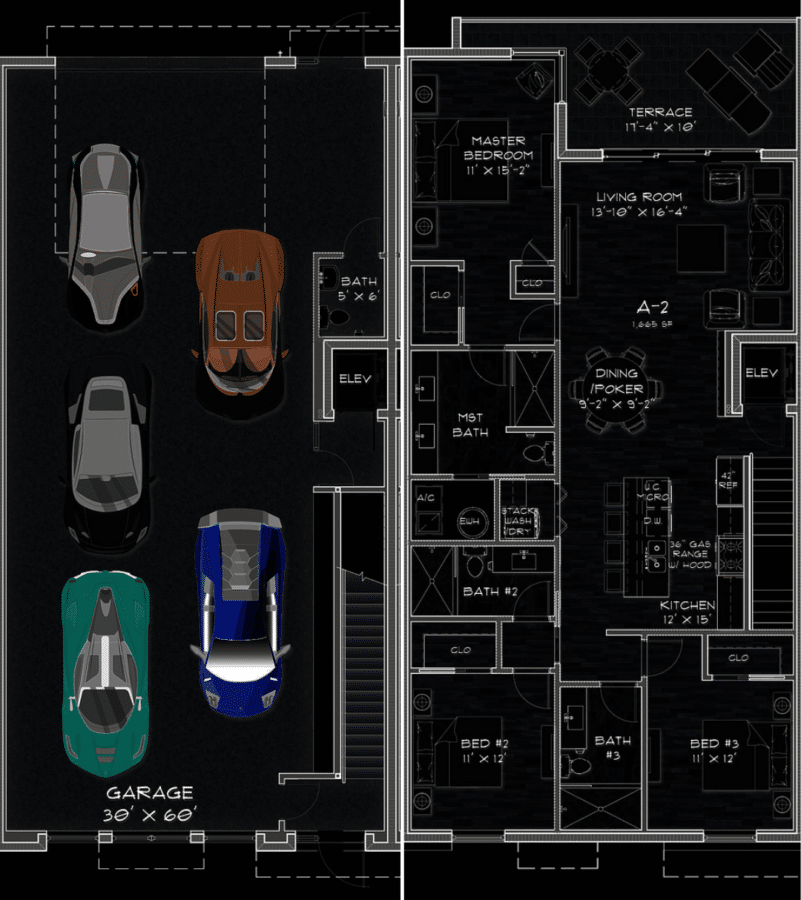Apex Motor Garages townhome floorplan