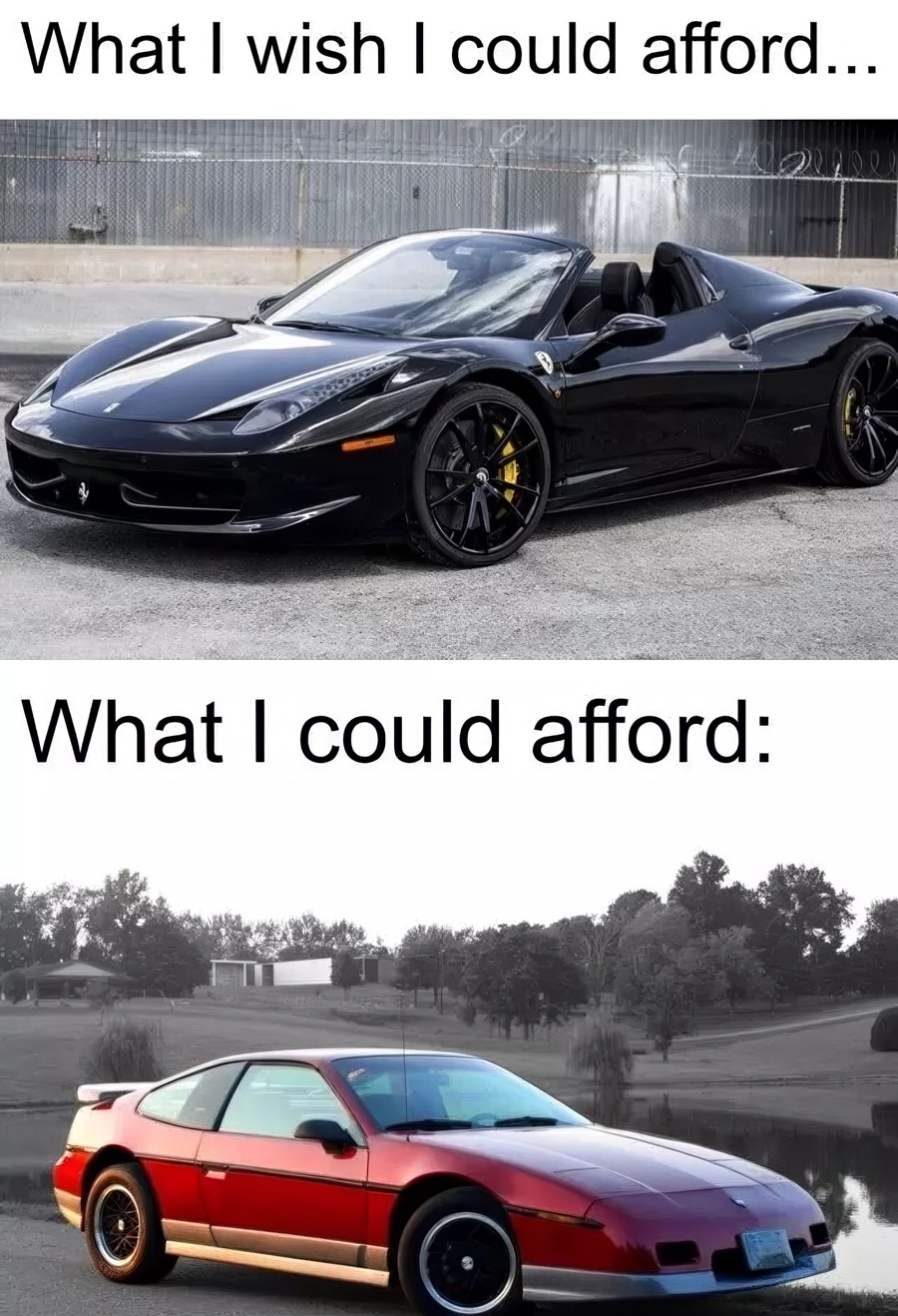 What I want vs what I can afford