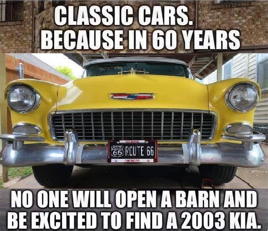 Because no one will be excited to find a 2003 Kia