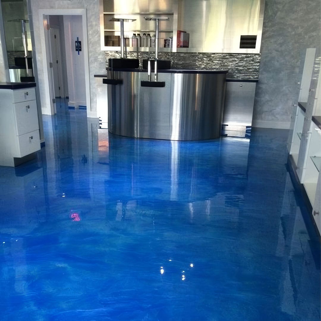 Blue epoxy floor coating
