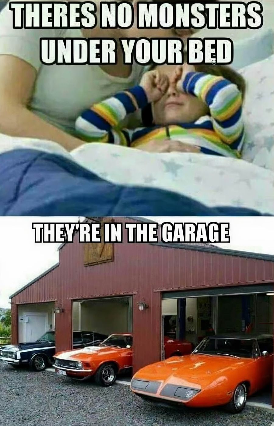 The monsters are in the garage