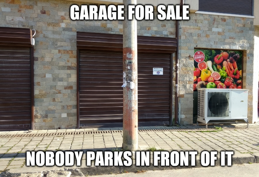 Garage for sale. Nobody parks in front of it