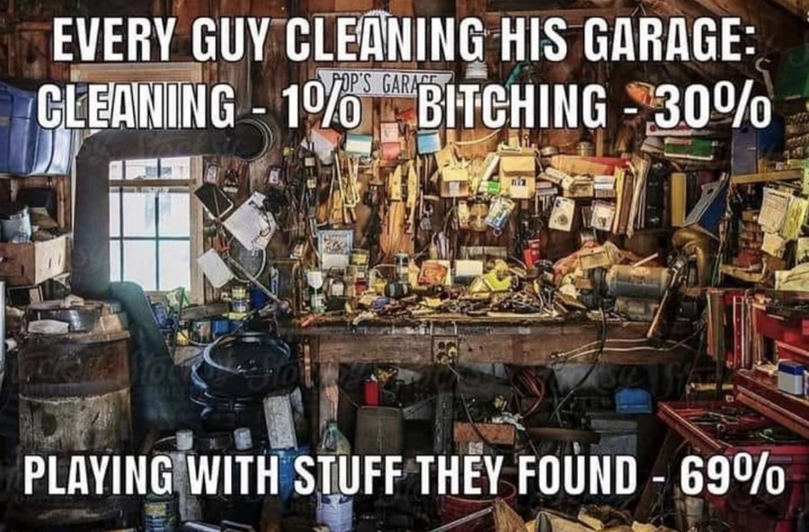 How every guy cleans his garage