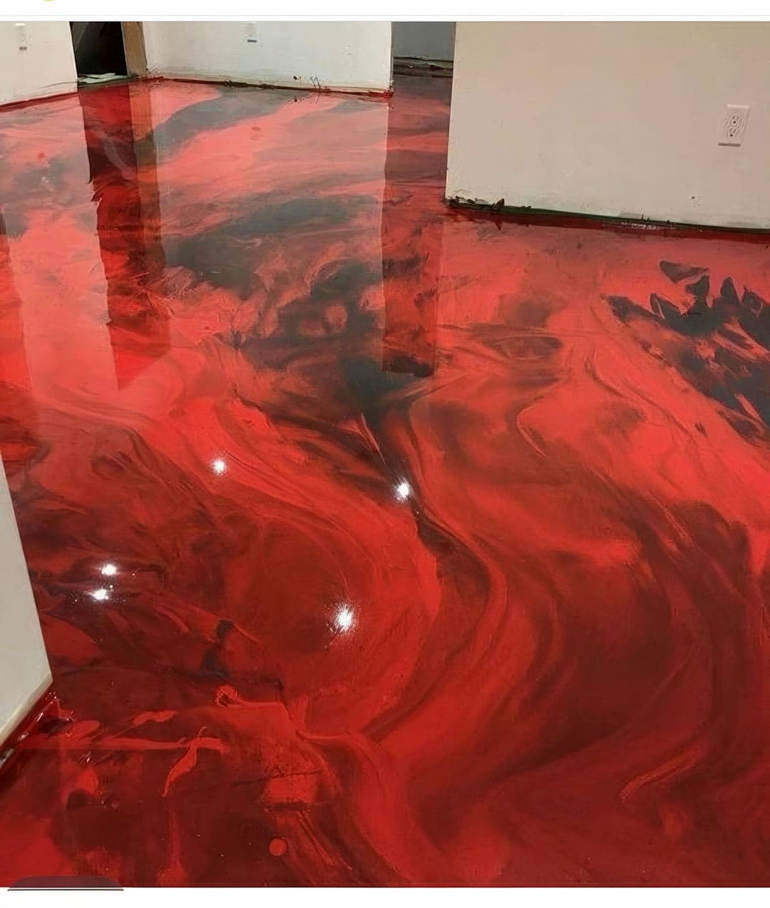 Red & black swirl epoxy