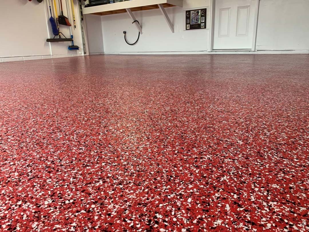 red flake epoxy floor