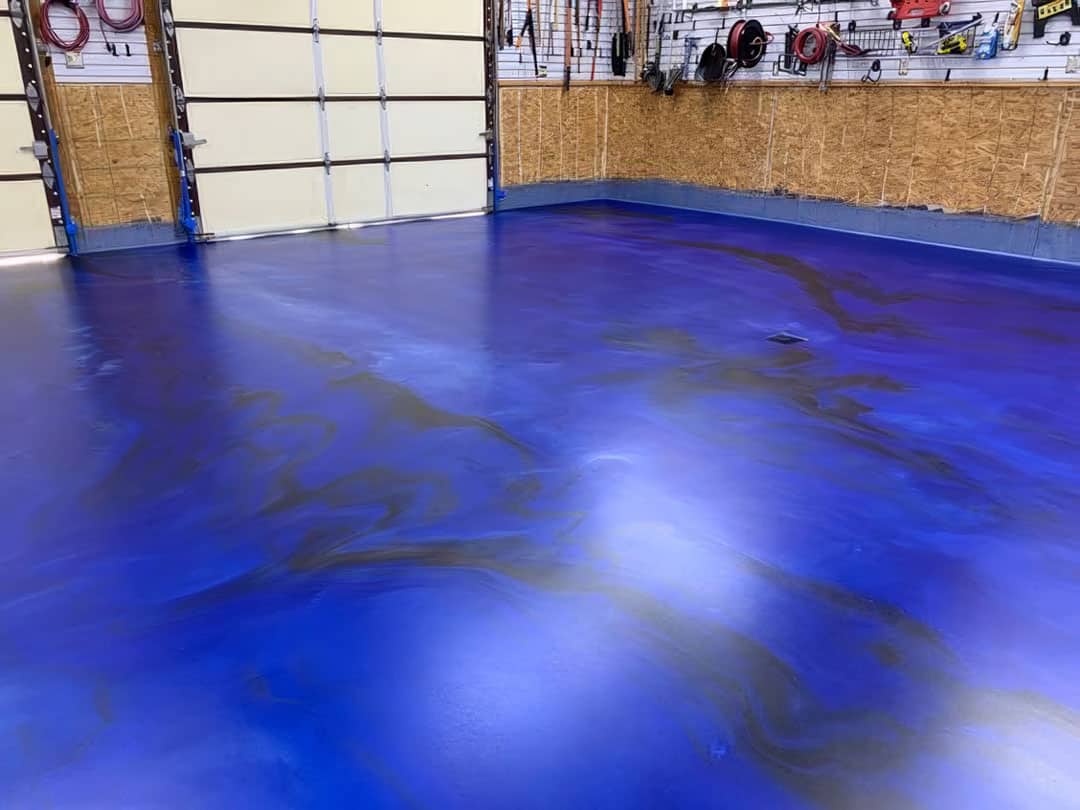 Satin finish navy-blue epoxy coating