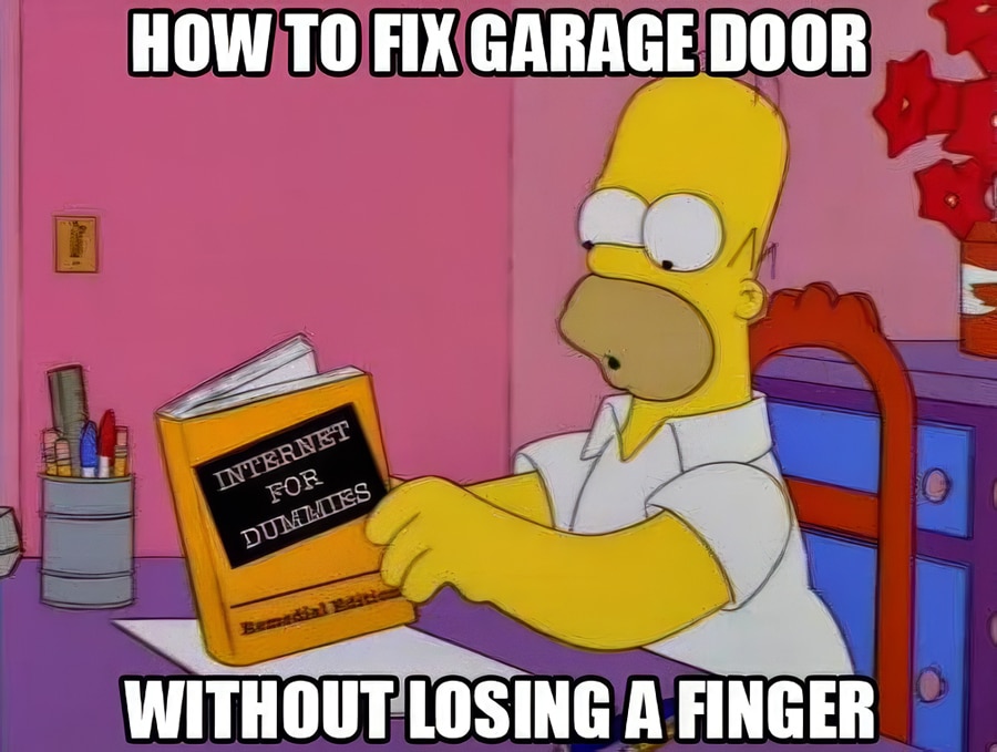 How to fix a garage door without losing a finger