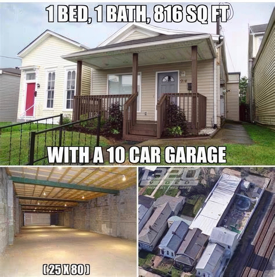 tiny house with massive garage