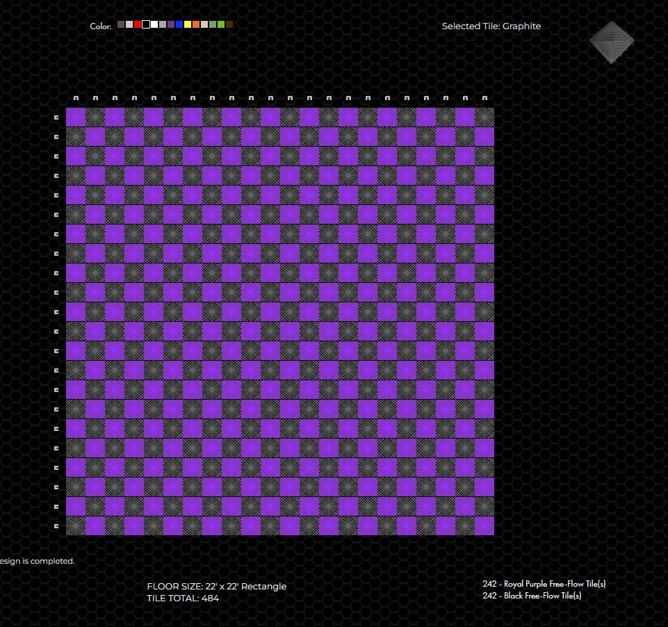 Purple checkerboard floor tile design: RaceDeck design