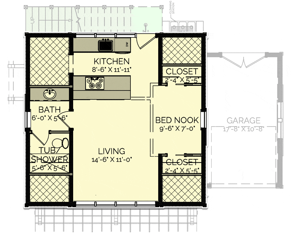 480 Sq Ft Detached Carriage Style Garage Apartment Garage Plan