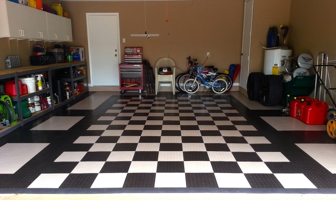 Modified Checkerboard Floor Tile Design
