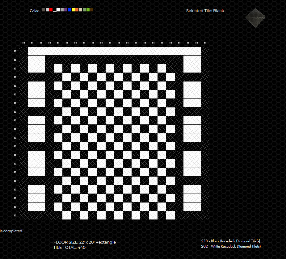 Modified Checkerboard Floor Tile Design: RaceDeck design