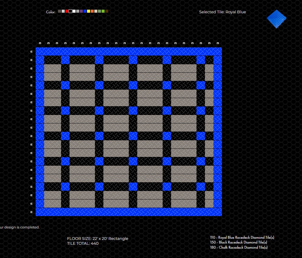 Blue & Gray Large Checkerboard Design: RaceDeck design