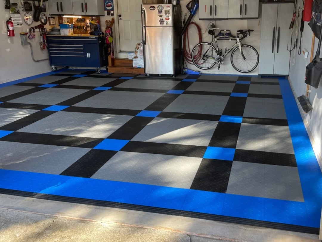 Blue & Gray Large Checkerboard Design