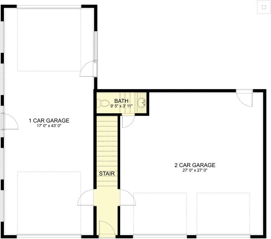 61252UT garage plan first floor