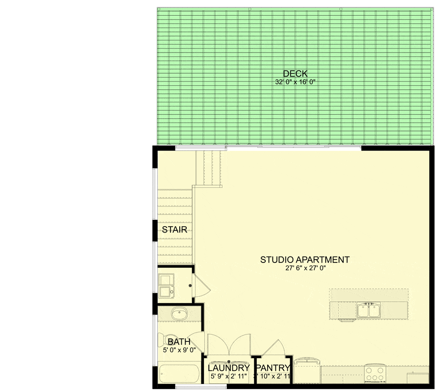 61252UT garage plan second floor