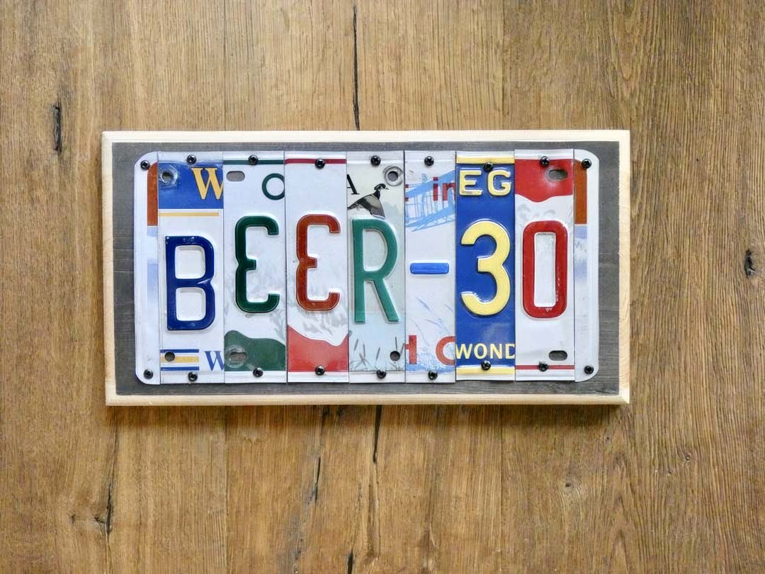 License Plate Sign: "Beer-30"