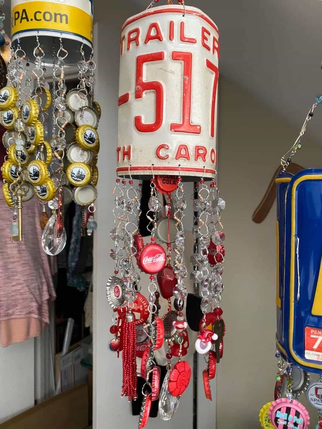 License plate wind chime