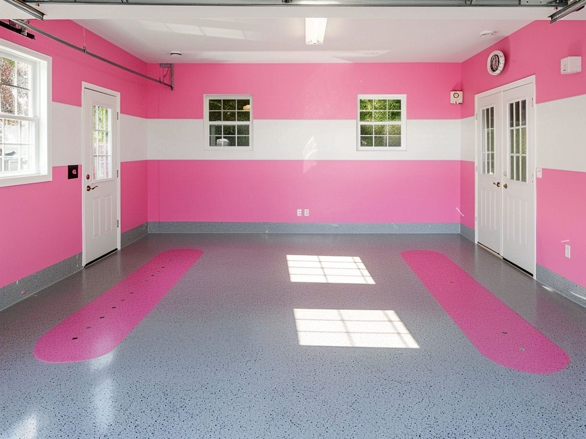 gray and pink garage color scheme