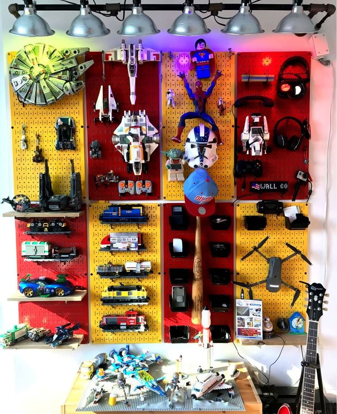 Pegboard for toy storage