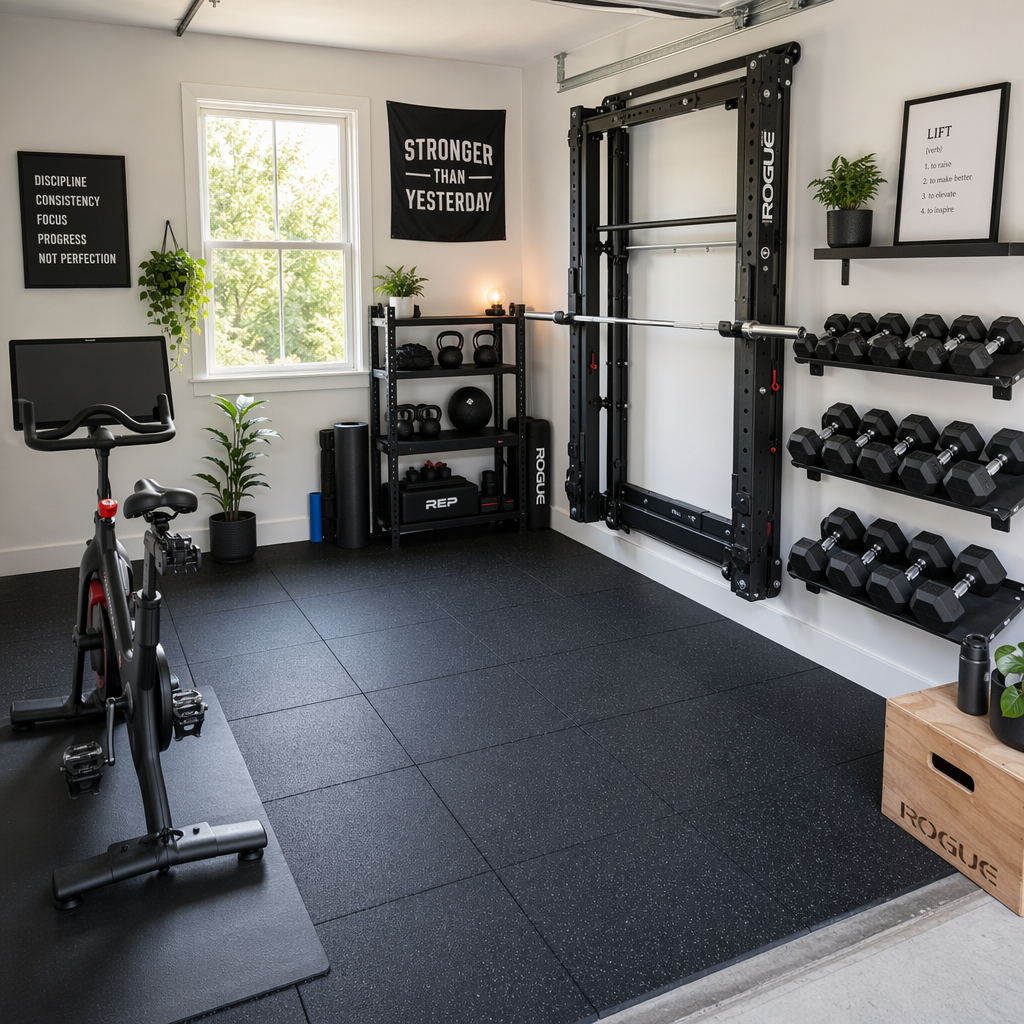 Compact One-Car Garage Gyms