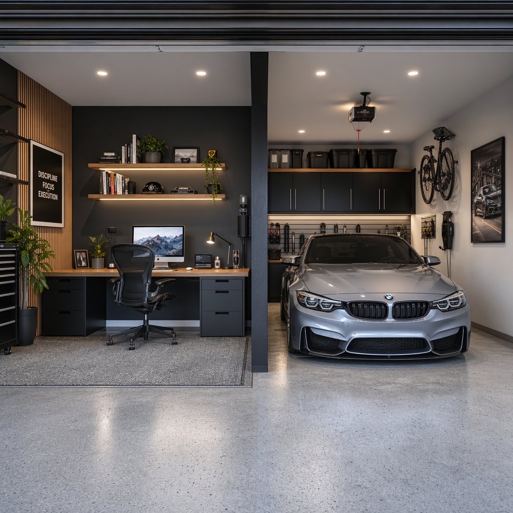 Garage Office with Car Parking