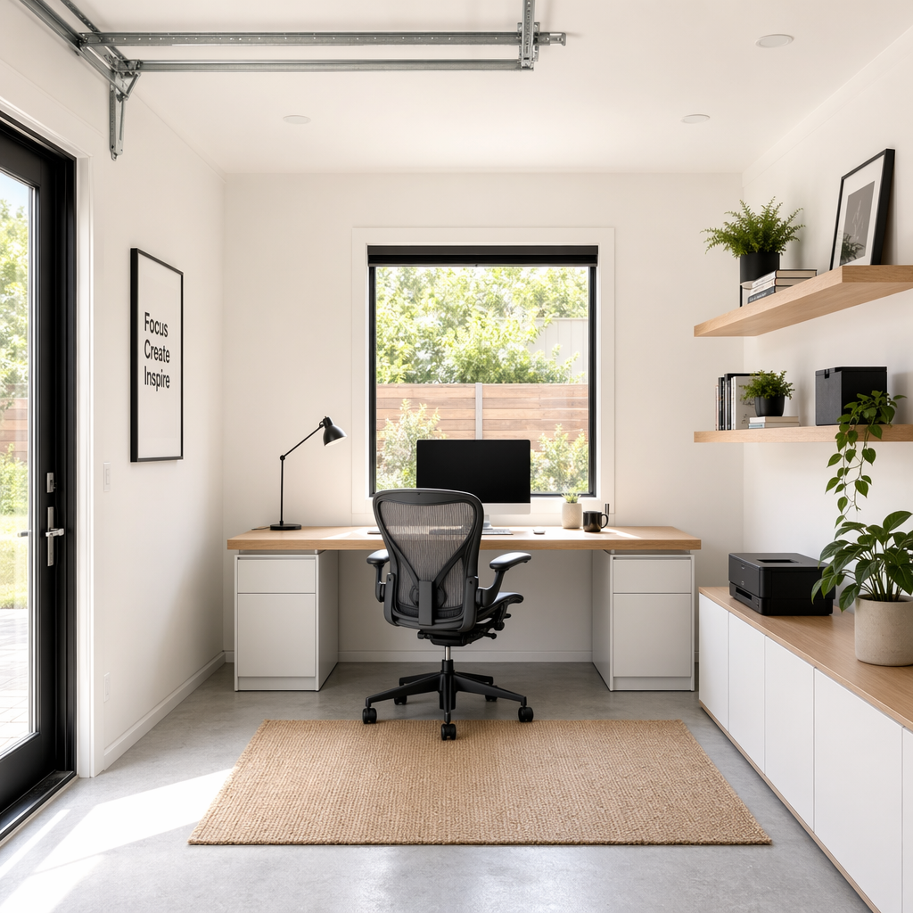 Minimalist Garage Office Setups