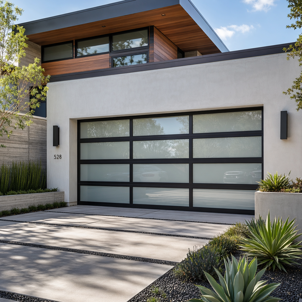 Modern Glass Panel Garage Doors