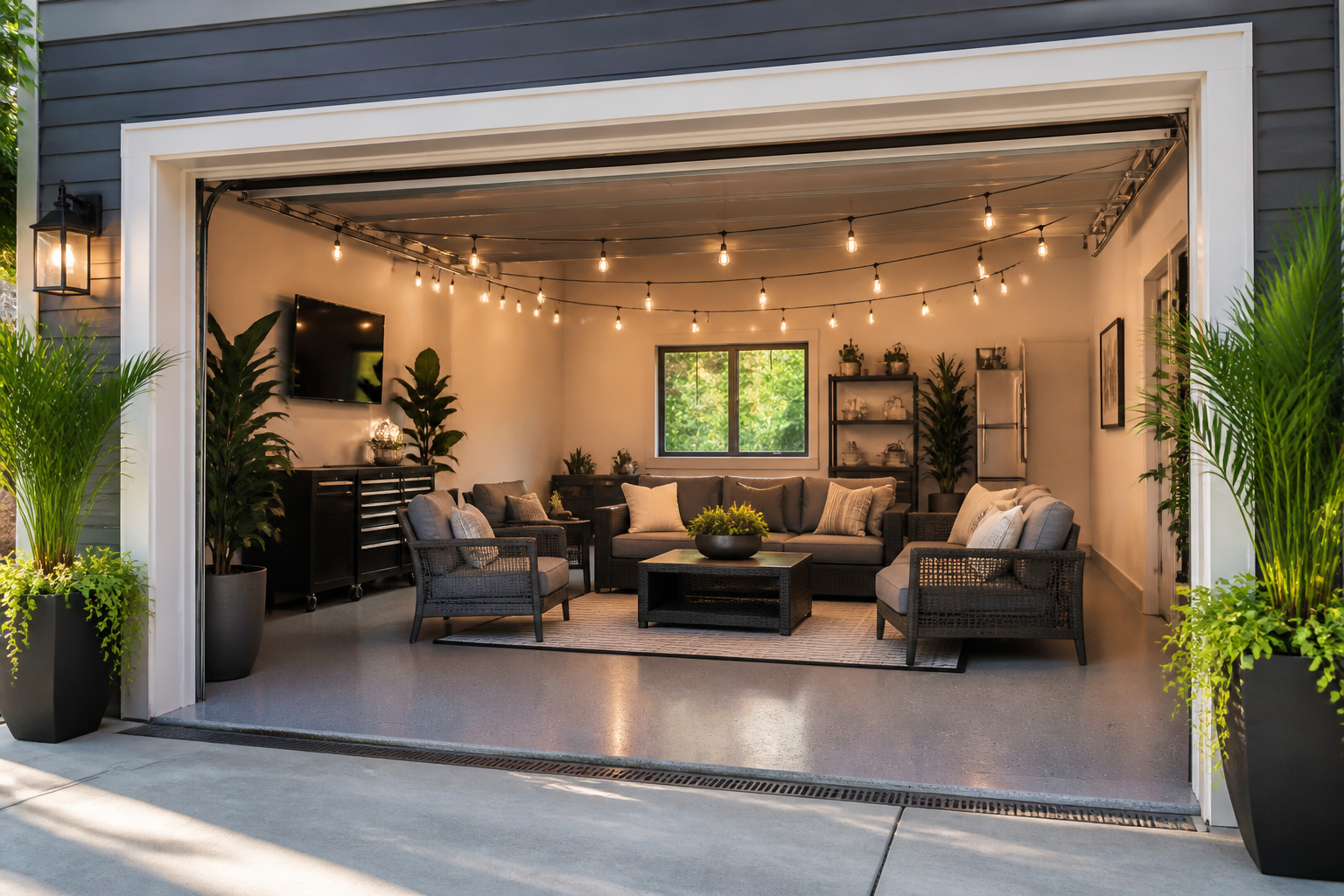 16 Garage Outdoor Lounge Ideas for Indoor Outdoor Living