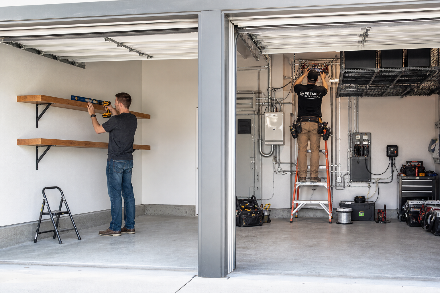 Comparison of DIY garage tasks versus professional contractor work