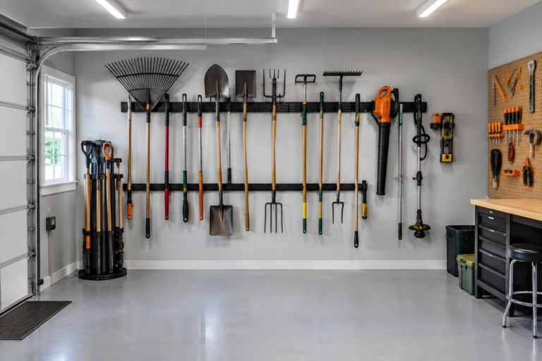 18 Garage Garden Tool Storage Ideas for Rakes, Shovels, and More