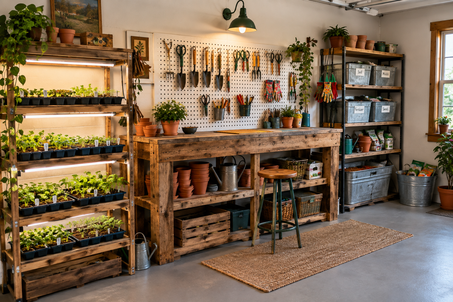 16 Garage Gardening Station Ideas for an Organized Green Thumb