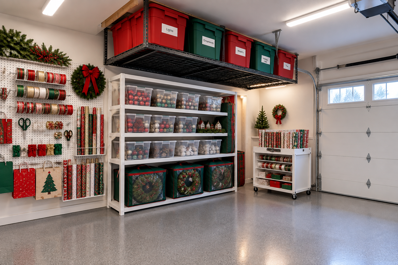 18 Garage Holiday Storage Ideas for Decorations and Gift Supplies